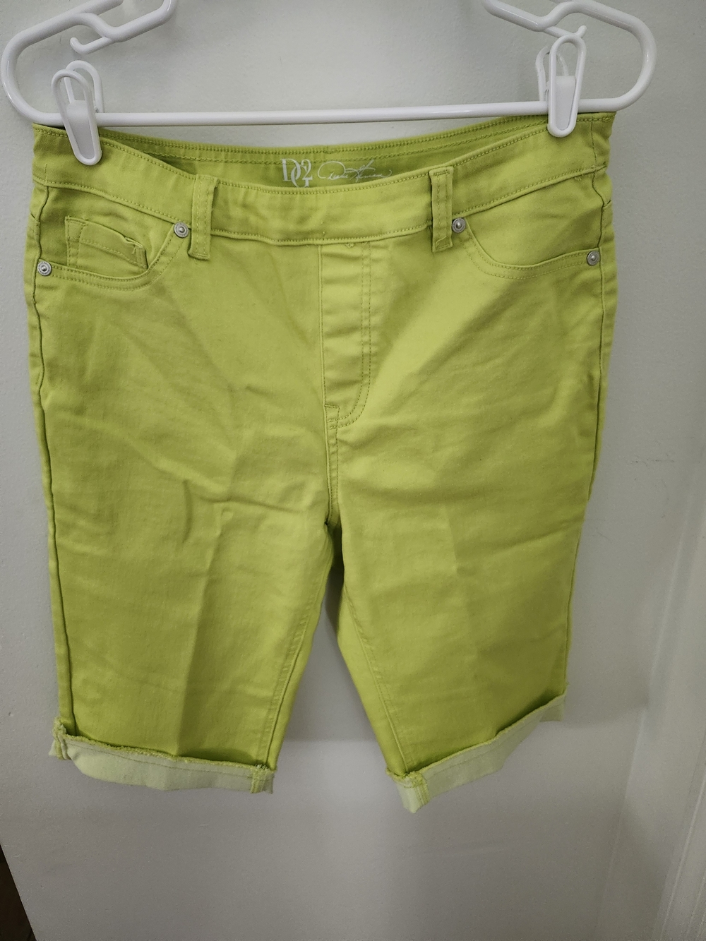 DG2 by Diane Gilman Lime Green Bermuda Shorts